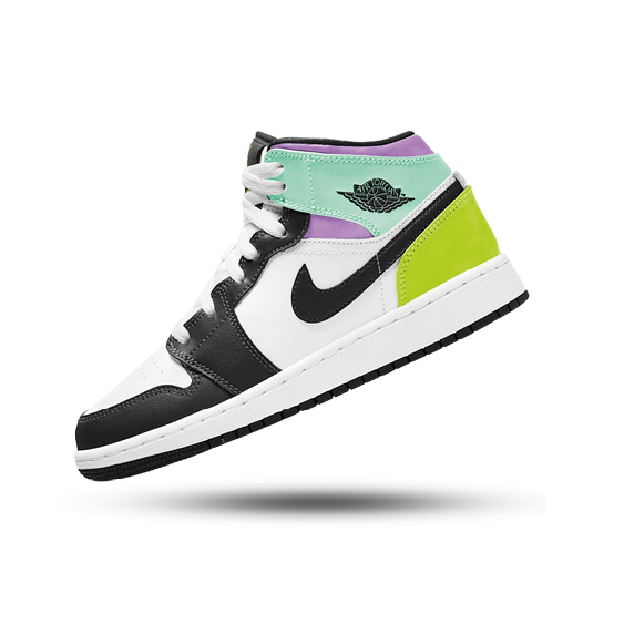 Air Jordan 1 Mid Pastel Black Toe GS
