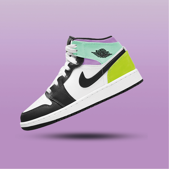 Air Jordan 1 Mid Pastel Black Toe GS