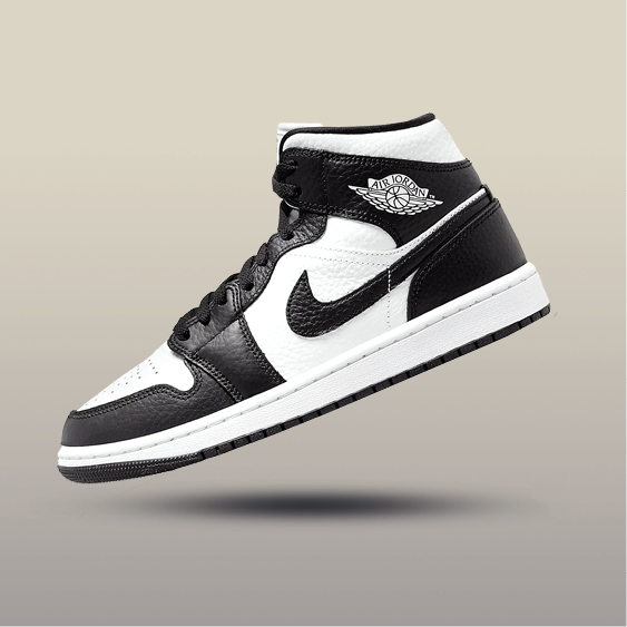 Air Jordan 1 Mid Split Black White (W)