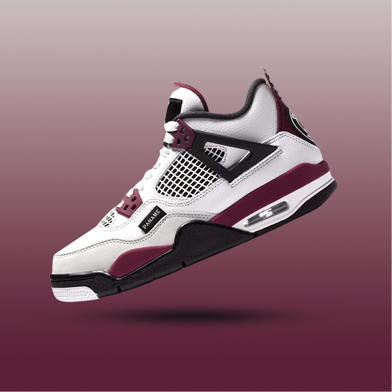 Air Jordan 4 x PSG White Neutral Grey Bordeaux GS