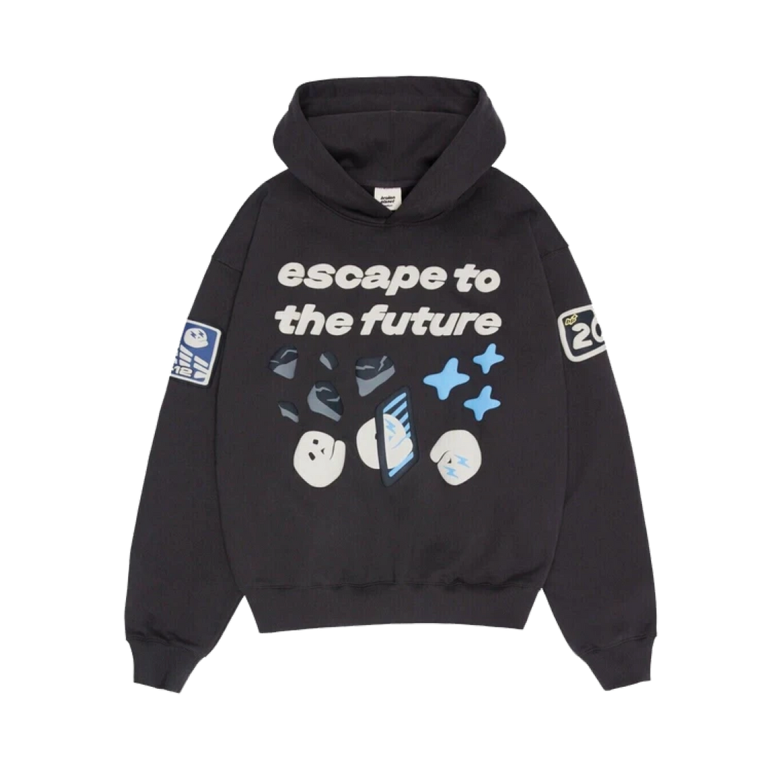 Broken Planet Market Escape to the Future Hoodie Soot Black