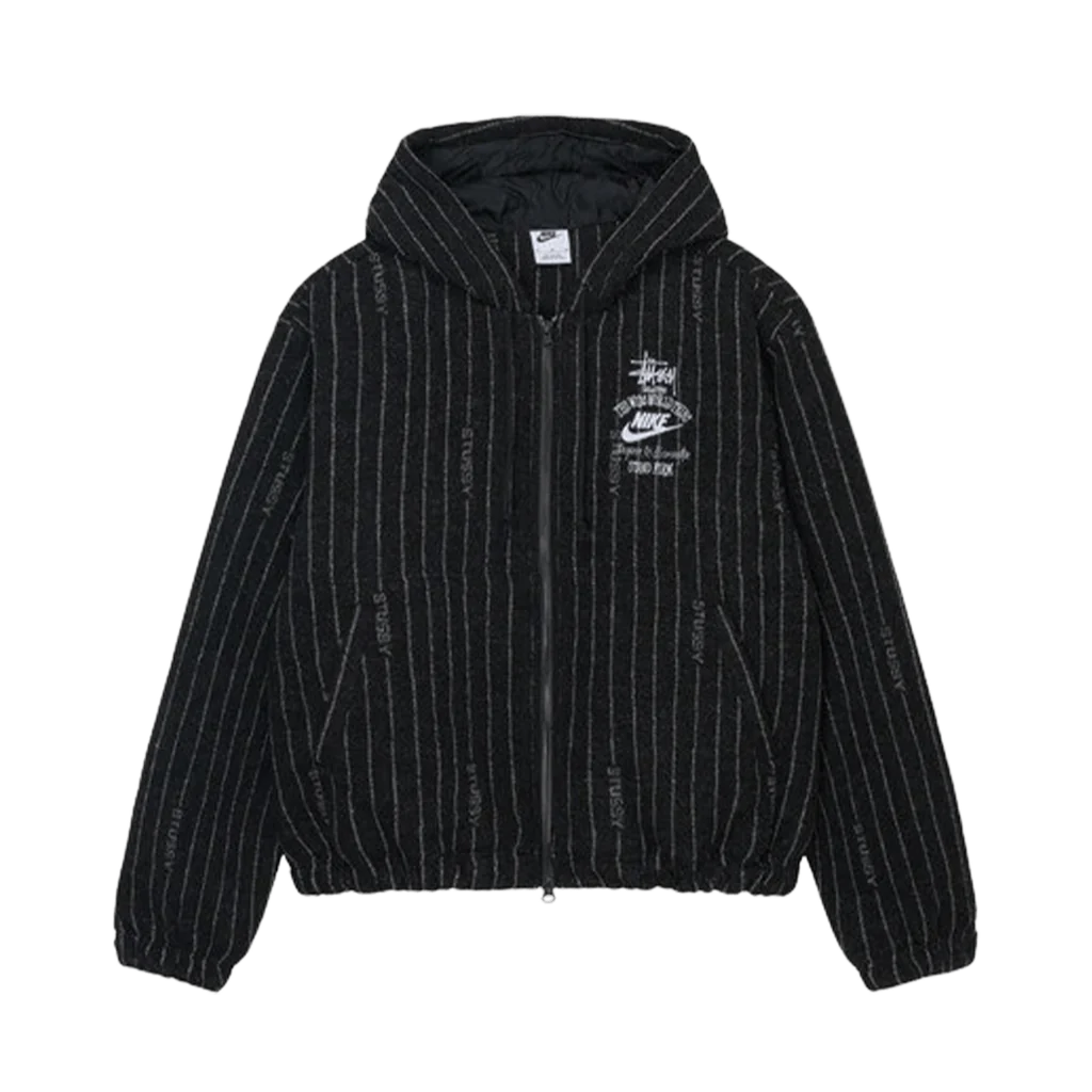 Nike x Stussy Striped Wool Jacket Black
