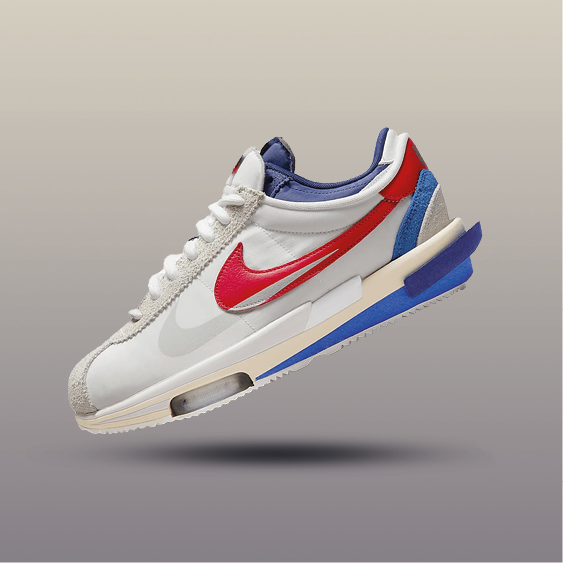 Nike x Sacai Cortez 4.0 White University Red Blue