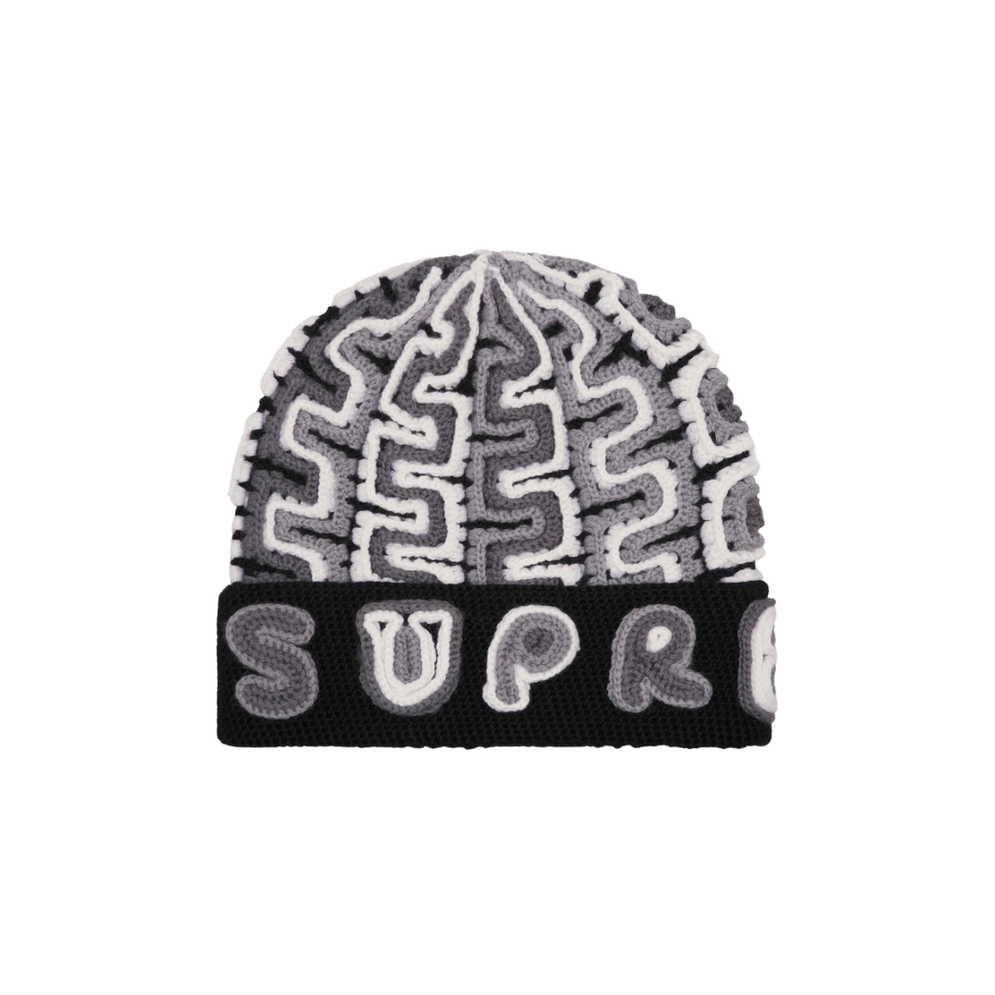 Supreme Yarn Appliqué Beanie Black